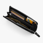 Interior Packed - Leather Wallet - Saffiano Leather - Black / Silver / Grey - Small Accessory - Lo & Sons