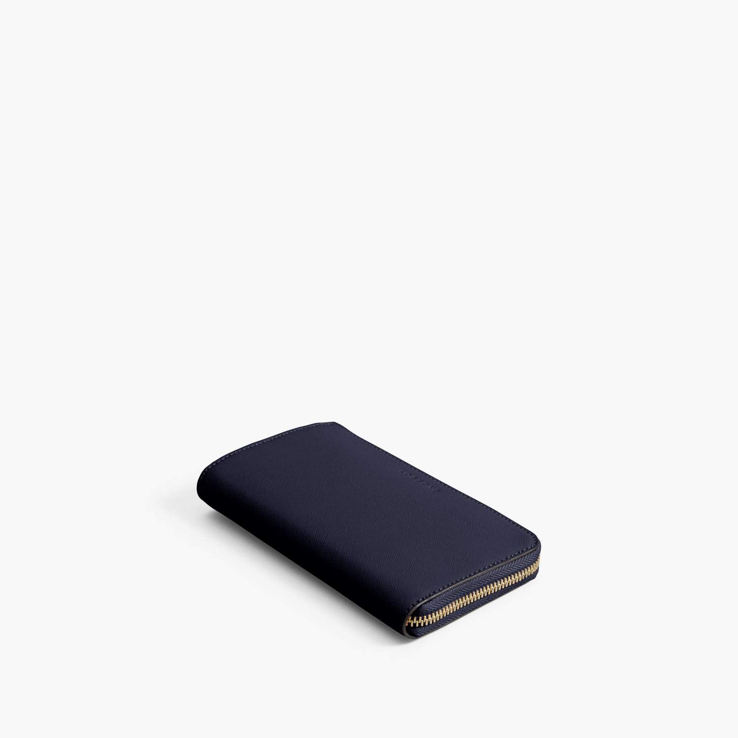 Front - Leather Wallet - Saffiano Leather - Deep Navy / Gold / Camel - Small Accessory - Lo & Sons