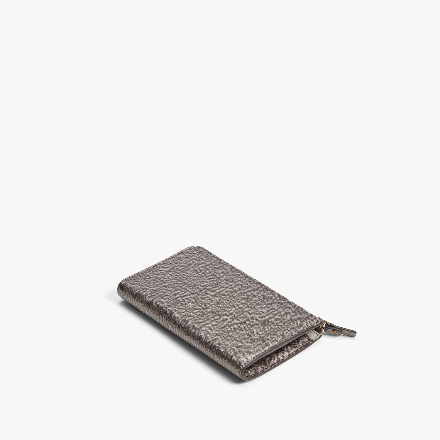 Back - Leather Wallet - Saffiano Leather - Graphite / Brass / Grey - Small Accessory - Lo & Sons