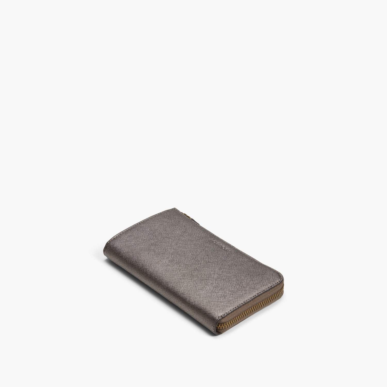 Front - Leather Wallet - Saffiano Leather - Graphite / Brass / Grey - Small Accessory - Lo & Sons