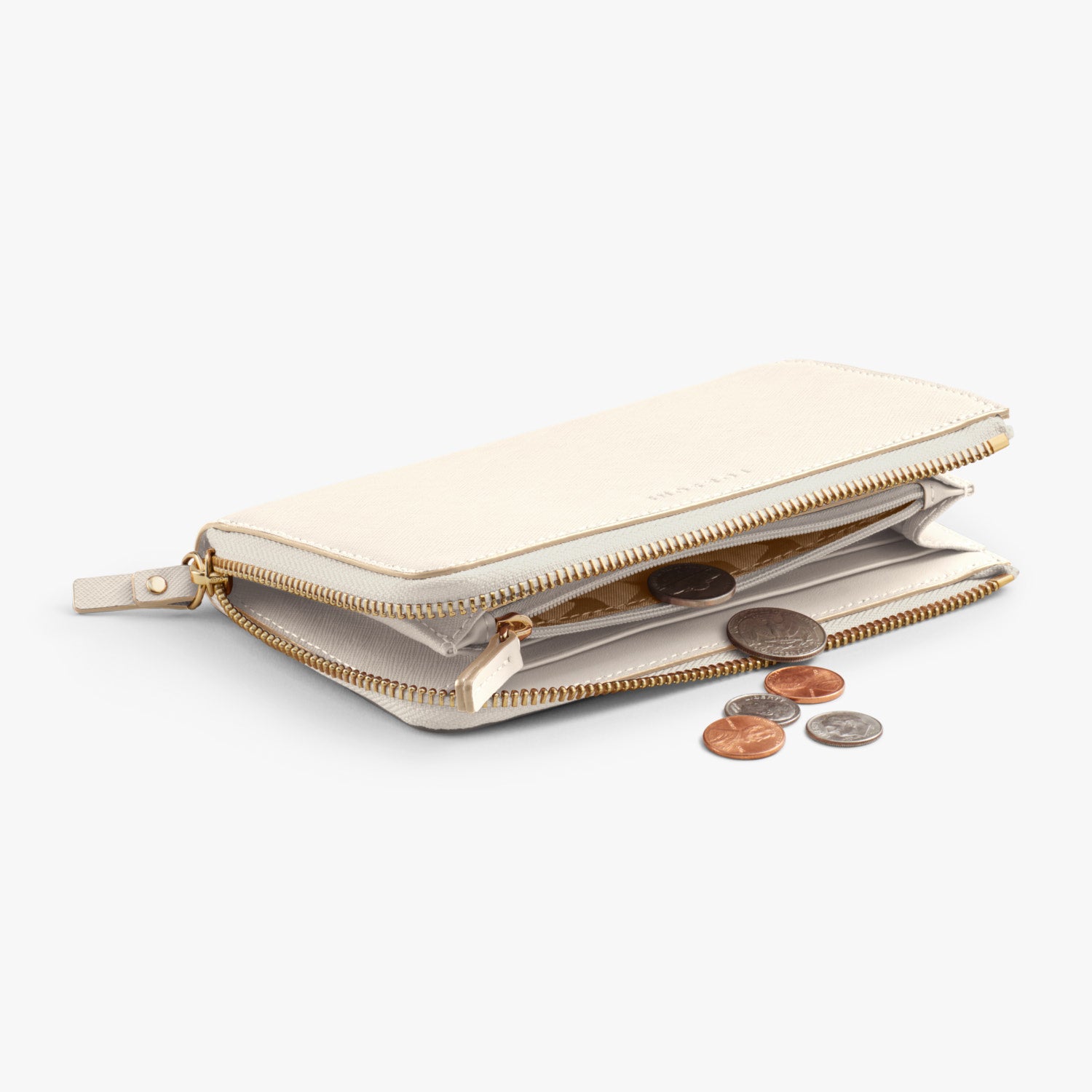 Coin - The Leather Wallet - Saffiano Leather - Ivory / Gold / Camel - Small Accessory - Lo & Sons