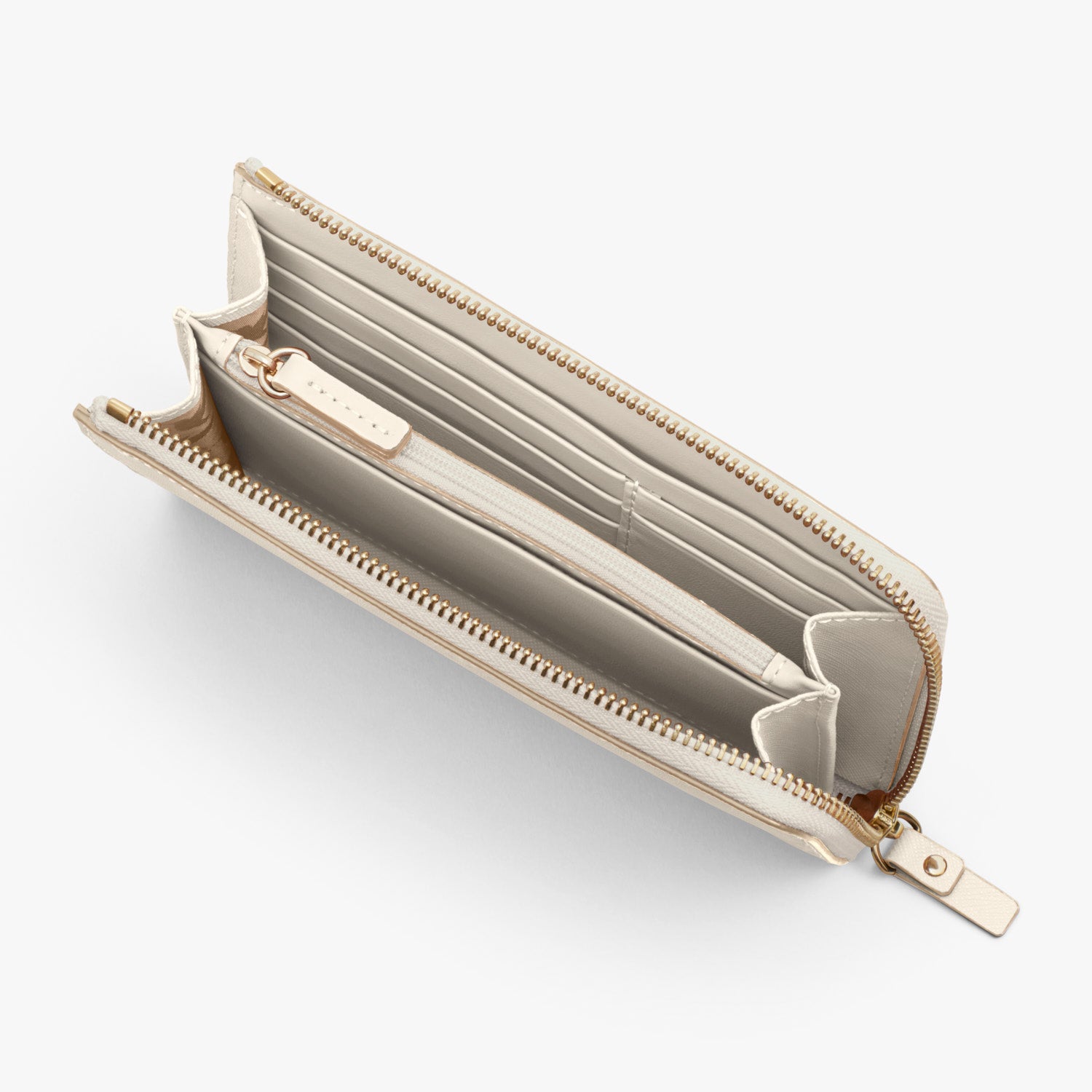 Empty - The Leather Wallet - Saffiano Leather - Ivory / Gold / Camel - Small Accessory - Lo & Sons