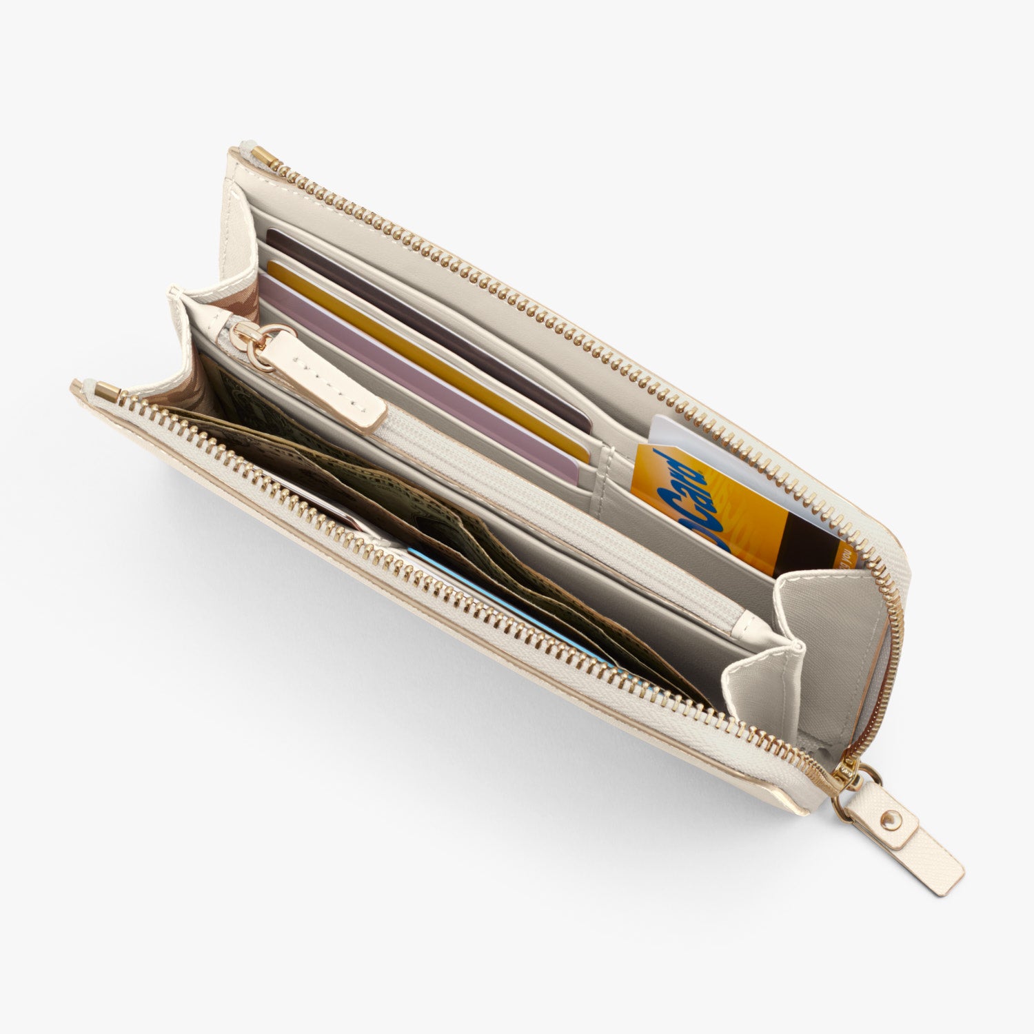Propped - The Leather Wallet - Saffiano Leather - Ivory / Gold / Camel - Small Accessory - Lo & Sons