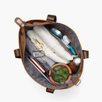 interior propped - Catalina Day Tote - 600D Recycled Poly - Golden Brown - Tote - Lo & Sons