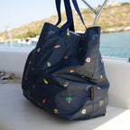 Bag on a boat - The Del Mar Packable Tote Large - Navy Hawaii Emoji - Lo & Sons
