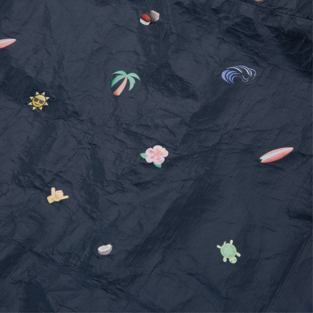 Exterior pattern close up - The Del Mar Packable Tote Large - Navy Hawaii Emoji - Lo & Sons