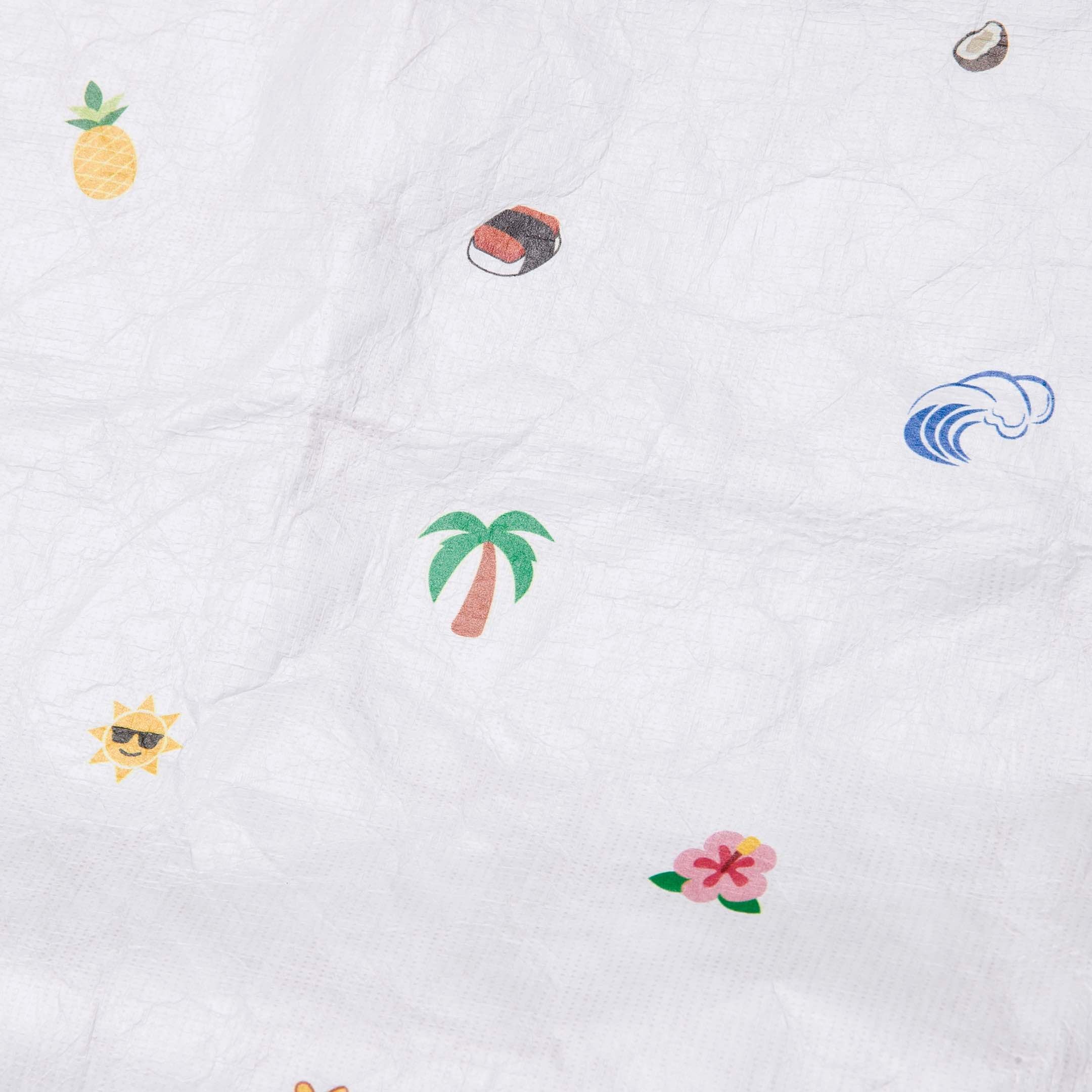 exterior pattern close up - The Del Mar Packable Tote Large - White Hawaii Emoji - Lo & Sons