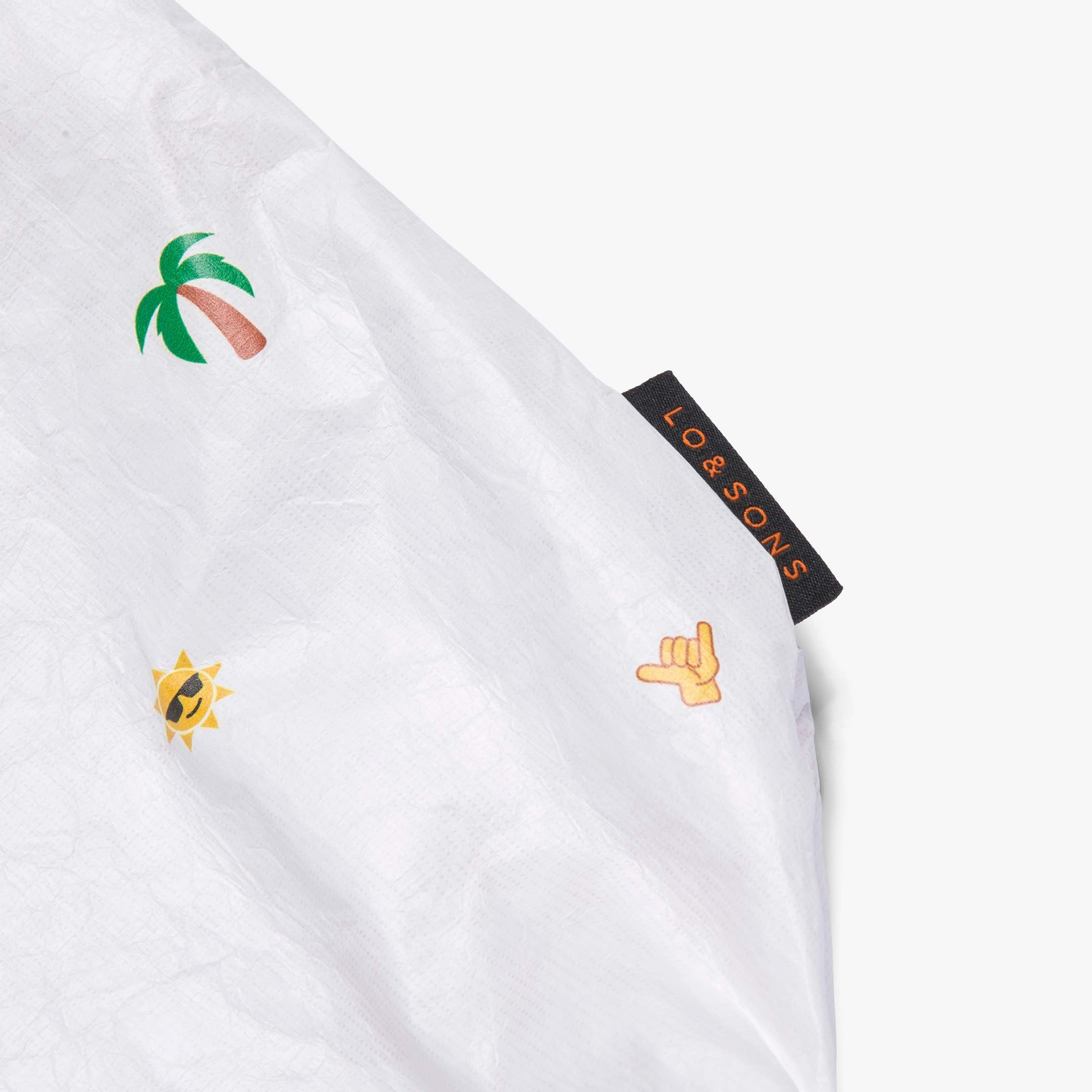 logo tag - The Del Mar Packable Tote Large - White Hawaii Emoji - Lo & Sons