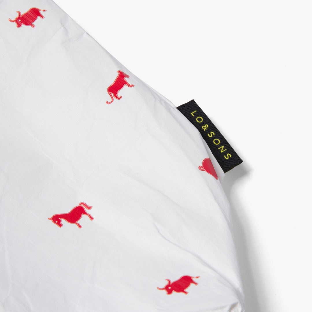 Logo tag - The Del Mar Packable Tote Large - White Zodiac Emoji - Lo & Sons