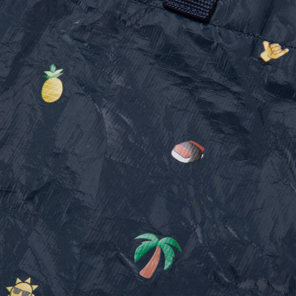 Lo & Sons: Del Mar Packable Tote Large in Tyvek Navy Hawaii Emoji