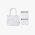 front with pouches - The Del Mar Packable Tote Small - White Hawaii Emoji - Lo & Sons
