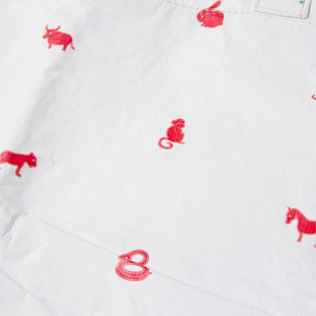 Exterior pattern close up - The Del Mar Packable Tote Small - White Zodiac Emoji - Lo & Sons