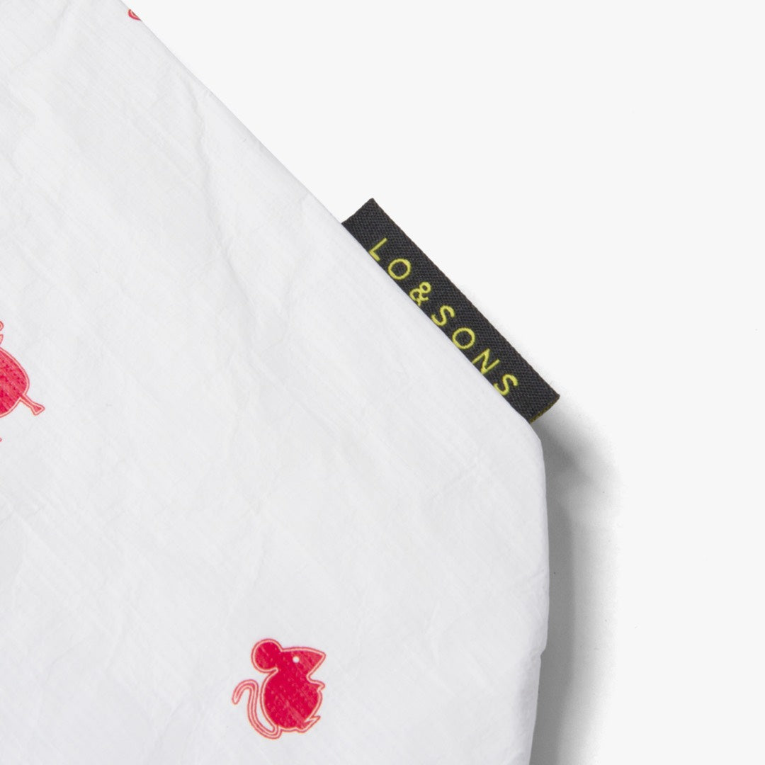 Logo Tag - The Del Mar Packable Tote Small - White Zodiac Emoji - Lo & Sons