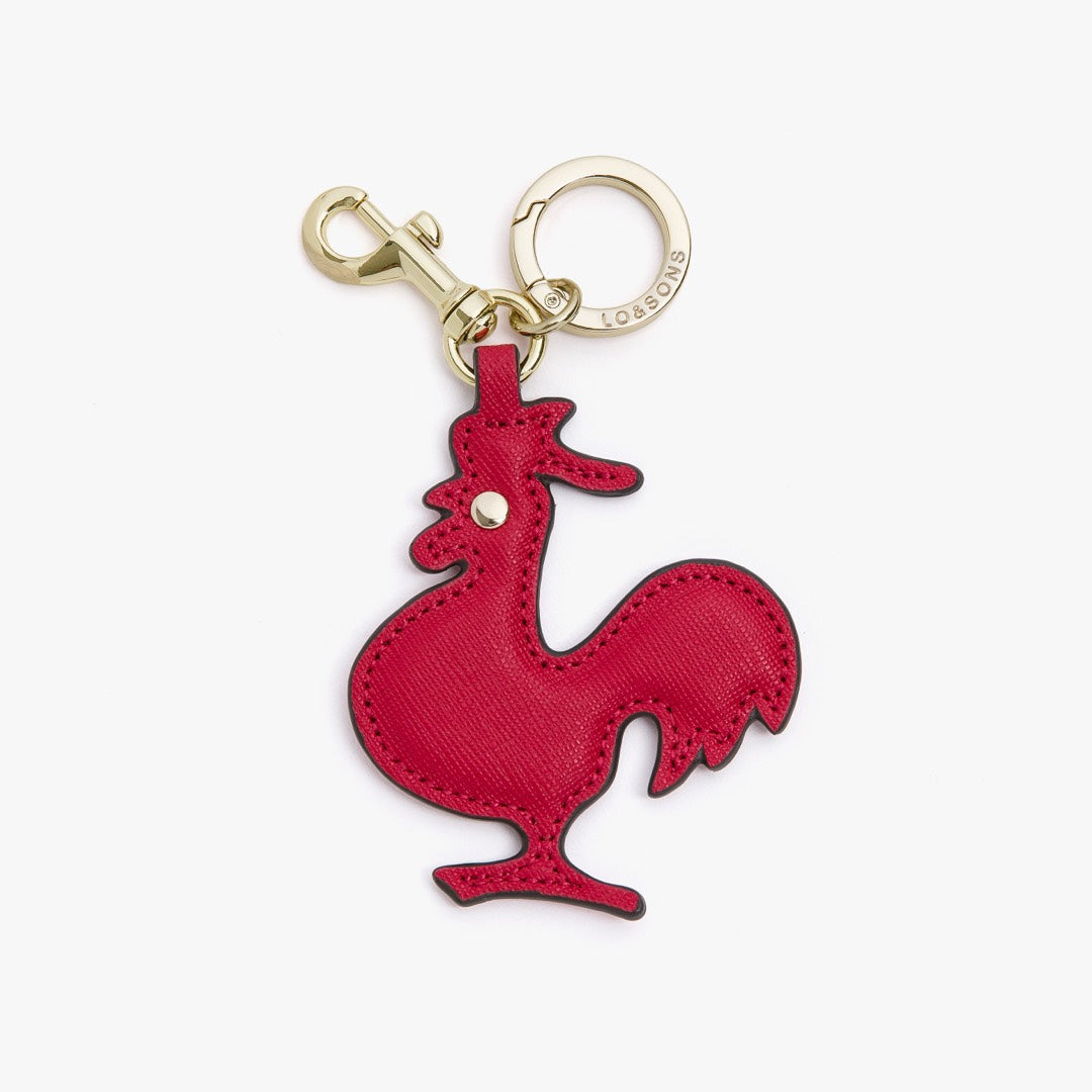 Year of the Rooster Chinese Zodiam Charm - Ivory Leather - Small Acessory - Lo & Sons
