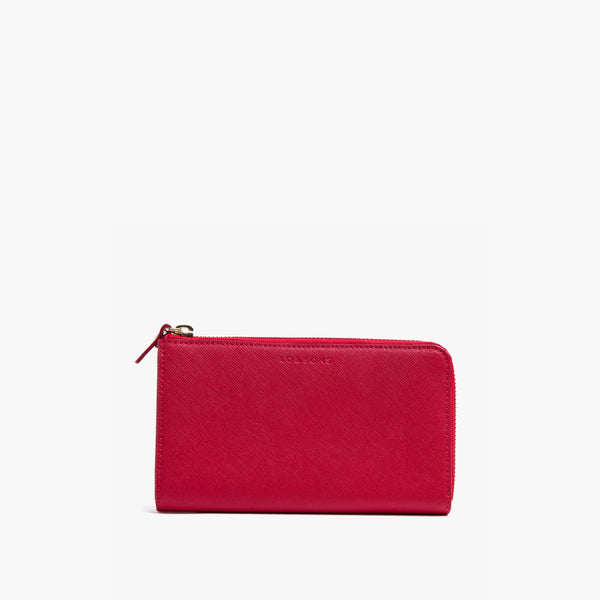 Lo & Sons: Womens Small Wallet in Red Saffiano Leather