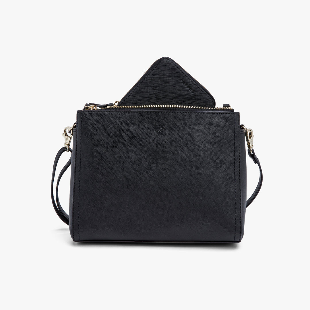 In pearl - Small Wallet - Saffiano Leather - Black / Gold / Grey - Small Accessory - Lo & Sons