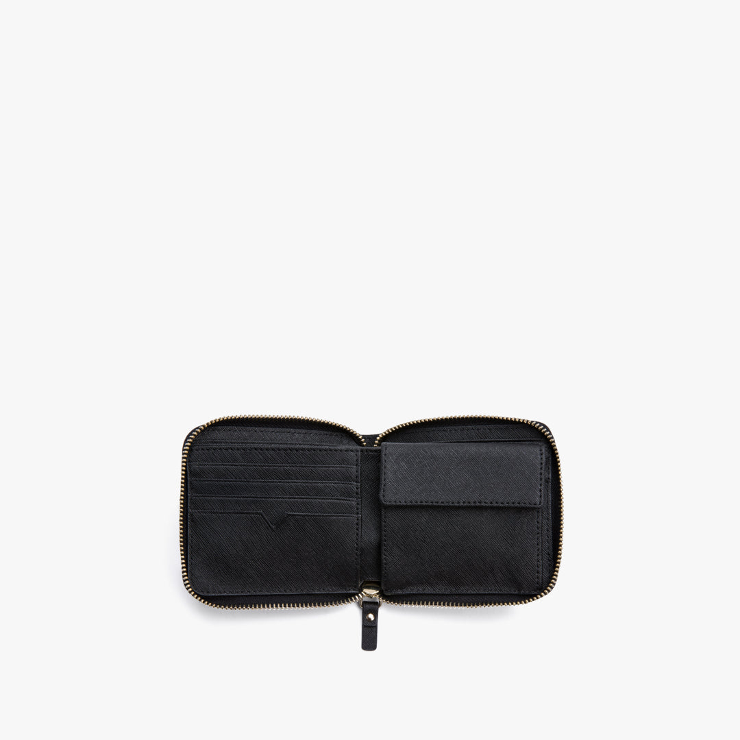 Pockets - Small Wallet - Saffiano Leather - Black / Gold / Grey - Small Accessory - Lo & Sons