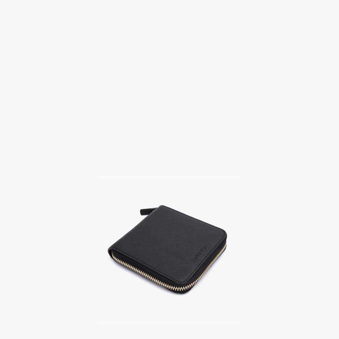 Profile - Small Wallet - Saffiano Leather - Black / Gold / Grey - Small Accessory - Lo & Sons