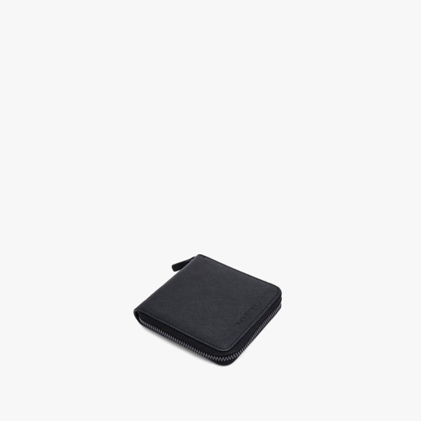 The Small Wallet - Saffiano Leather - Black / Gunmetal / Grey