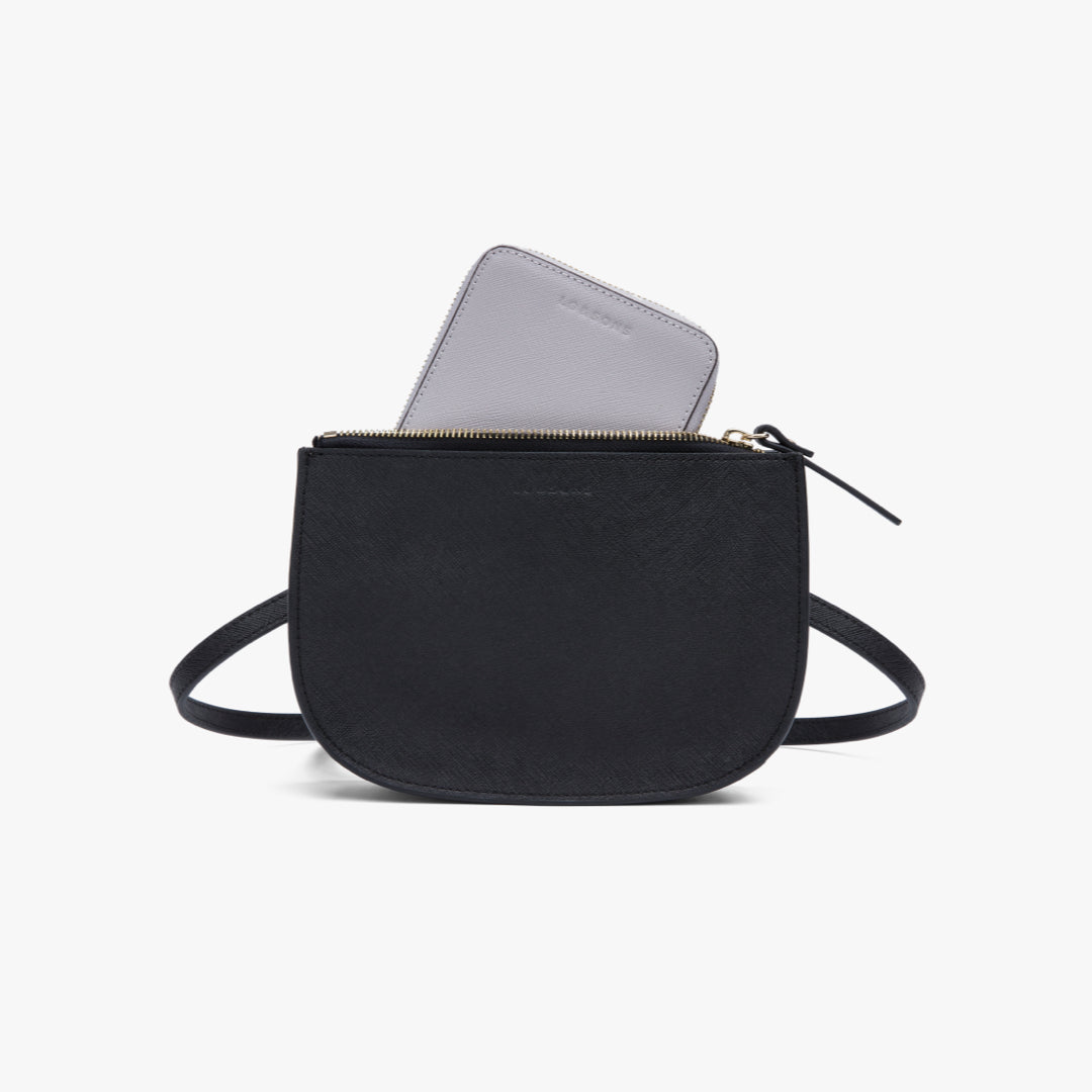 Fits in Waverley - Small Wallet - Saffiano Leather - Light Grey / Gold / Grey - Lo & Sons