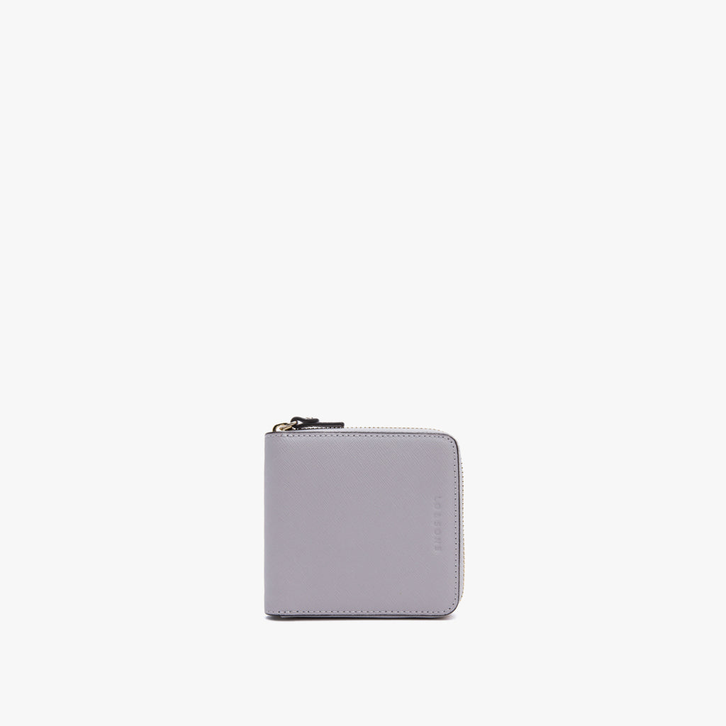 The Small Wallet - Saffiano Leather - Light Grey / Gold / Grey – Lo & Sons