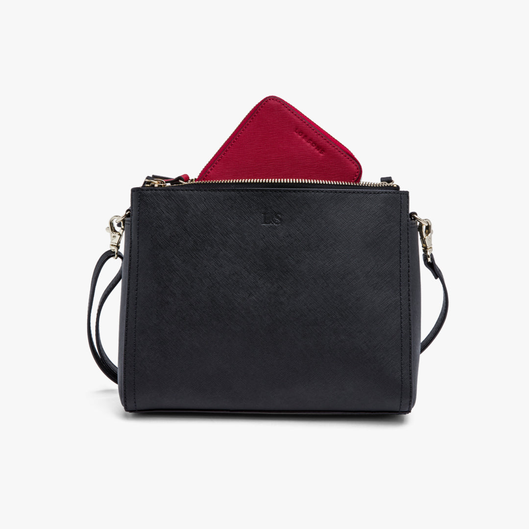 Fits Pearl - Small Wallet - Saffiano Leather - Red / Gold / Camel - Small Accessory - Lo & Sons