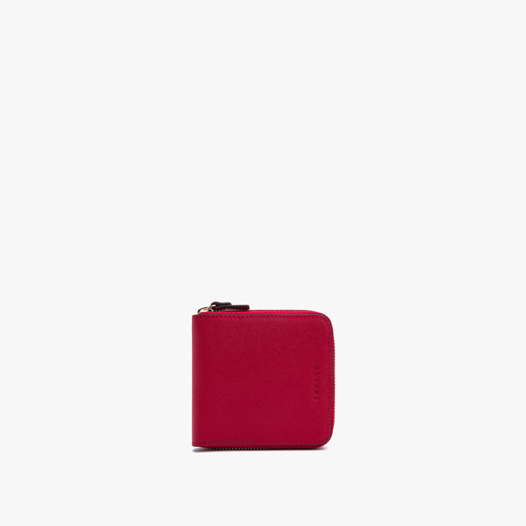 Front - Small Wallet - Saffiano Leather - Red / Gold / Camel - Small Accessory - Lo & Sons