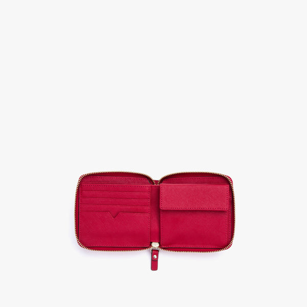 Lo & Sons: Womens Small Wallet in Red Saffiano Leather
