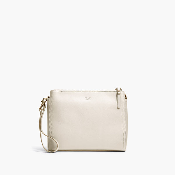 The Pearl - Crossbody Bag - Ivory/Gold/Camel in Saffiano