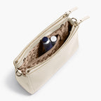 Interior Zipper Pocket - The Pearl - Saffiano Leather - Ivory / Gold / Camel - Crossbody - Lo & Sons