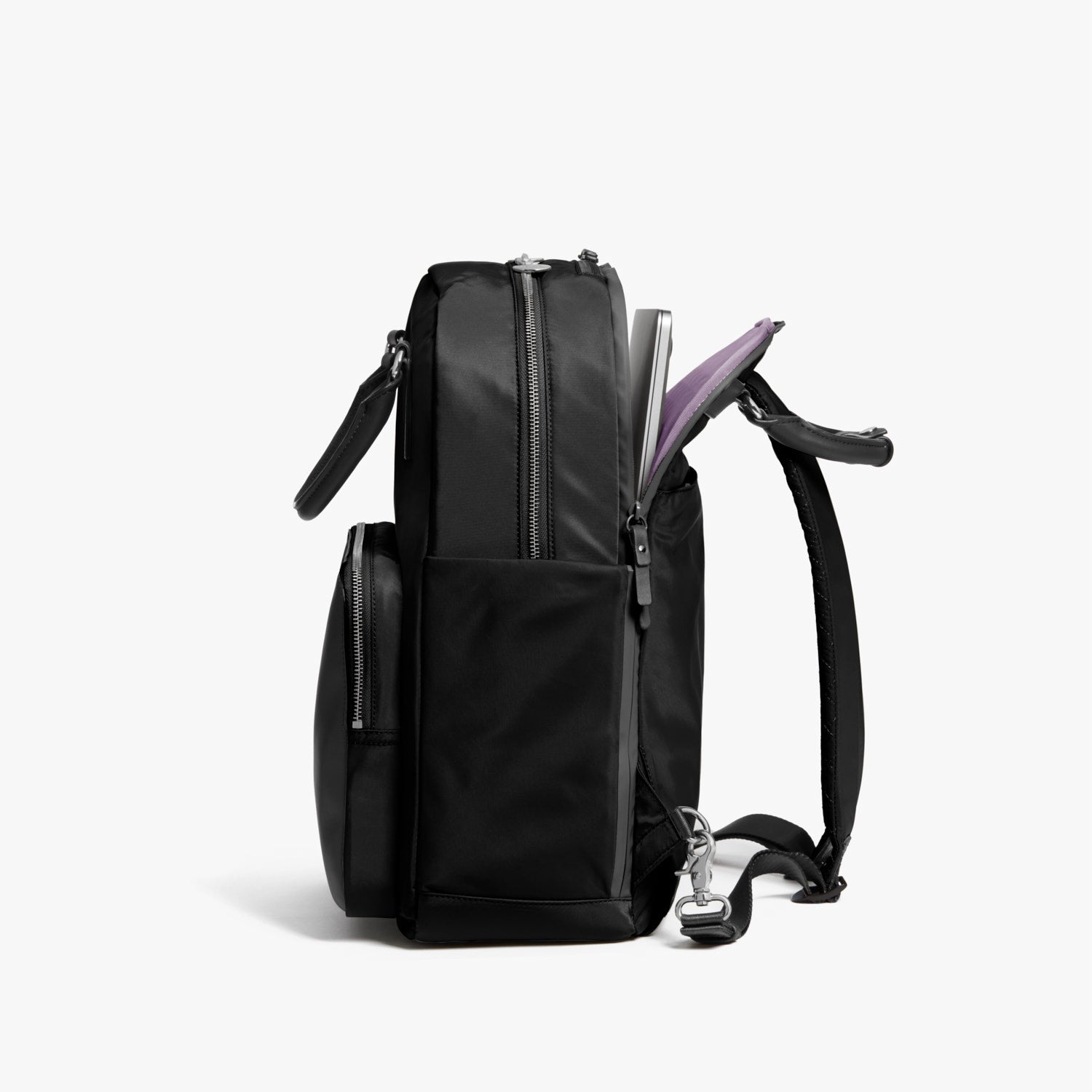 Laptop Sleeve - Rowledge - Nylon - Black / Silver / Lavender - Backpack - Lo & Sons
