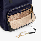 Front Pocket - Rowledge - Nylon - Deep Navy / Gold / Camel - Backpack - Lo & Sons