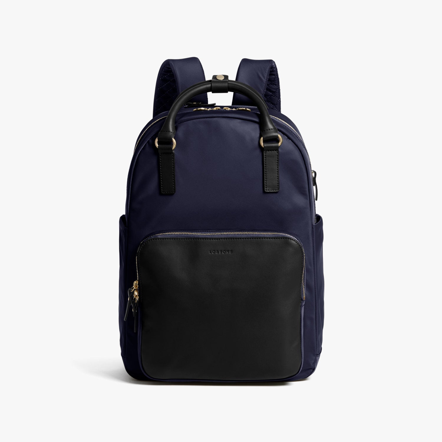 Front - Rowledge - Nylon - Deep Navy / Gold / Camel - Backpack - Lo & Sons