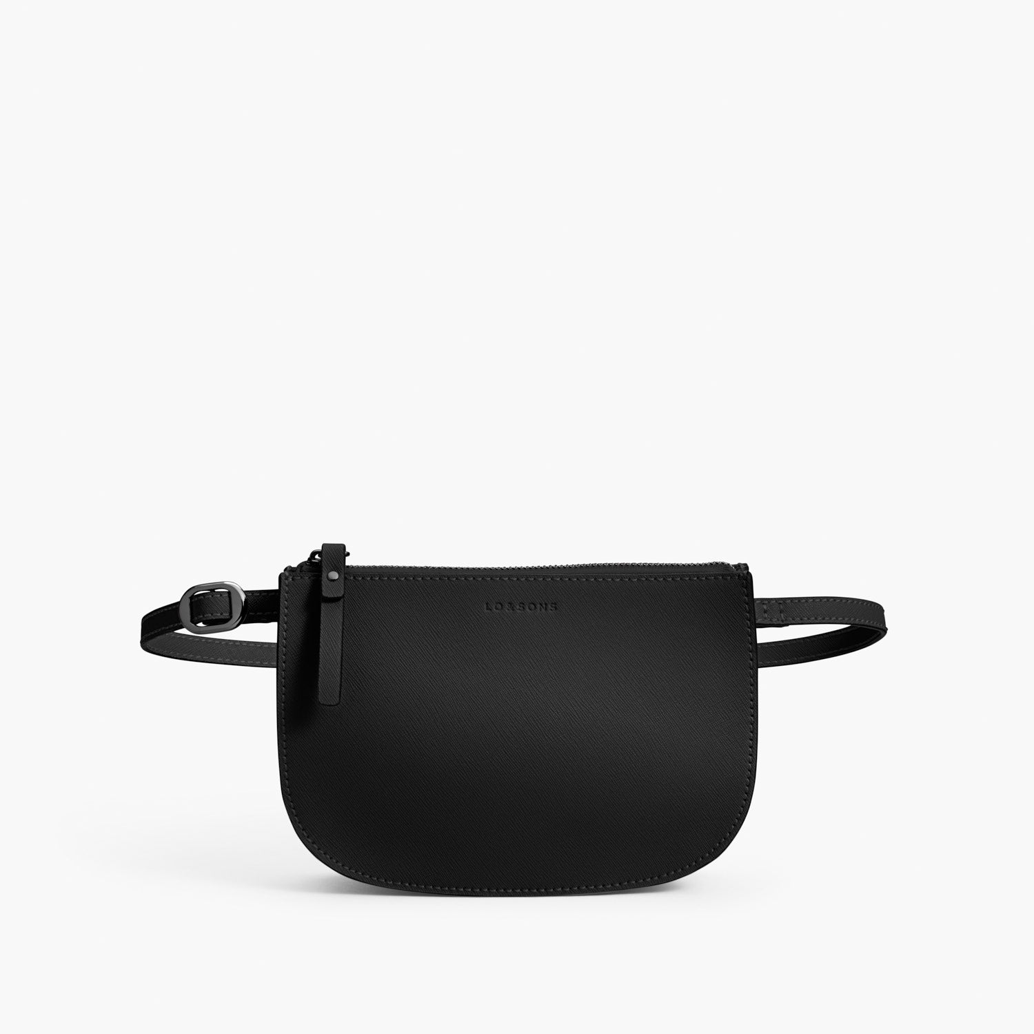Front Beltbag - Waverley 2 - Saffiano Leather - Black / Gunmetal / Grey - Crossbody Bag - Lo & Sons