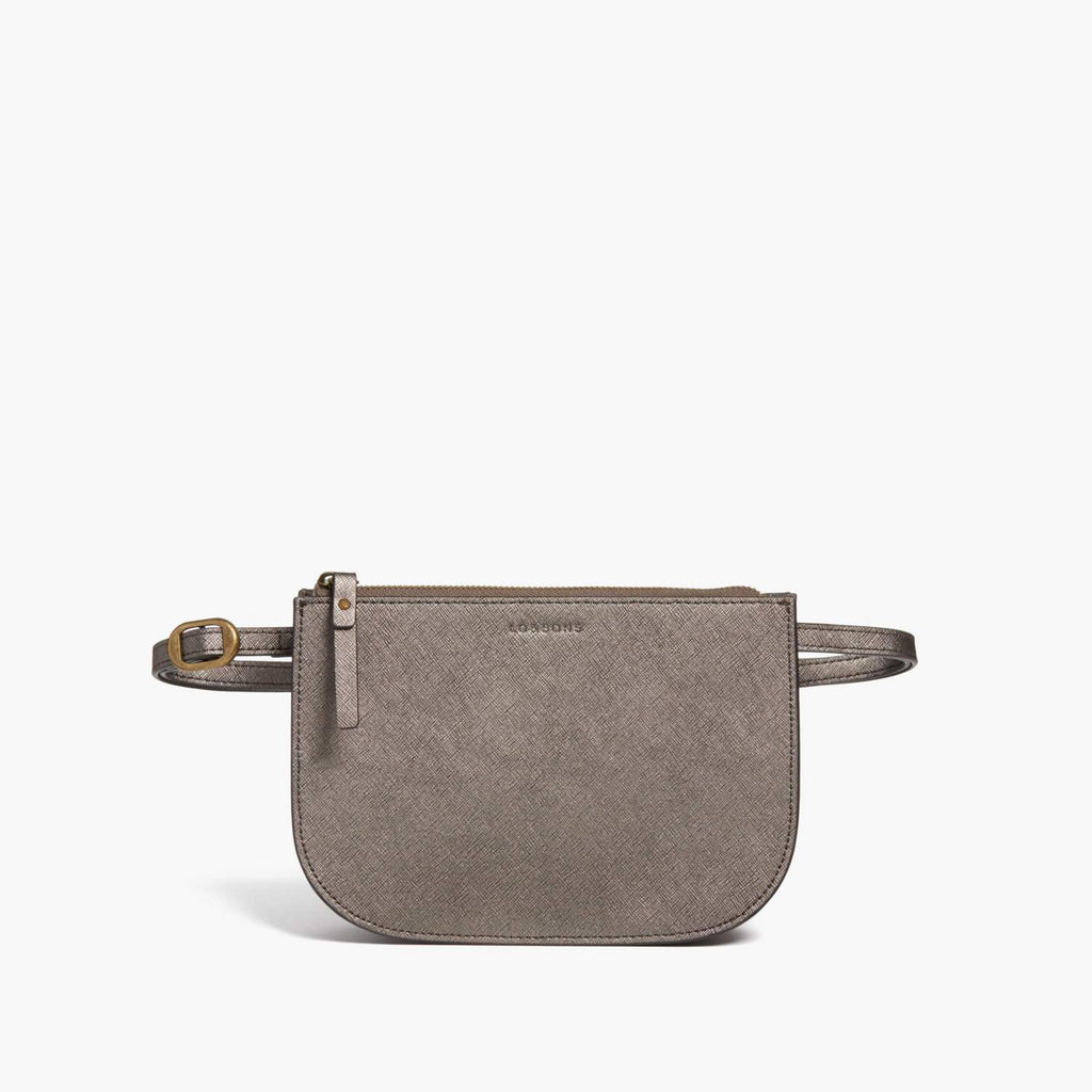 Front Belt - Waverley 2 - Saffiano Leather - Graphite / Brass / Grey - Crossbody Bag - Lo & Sons