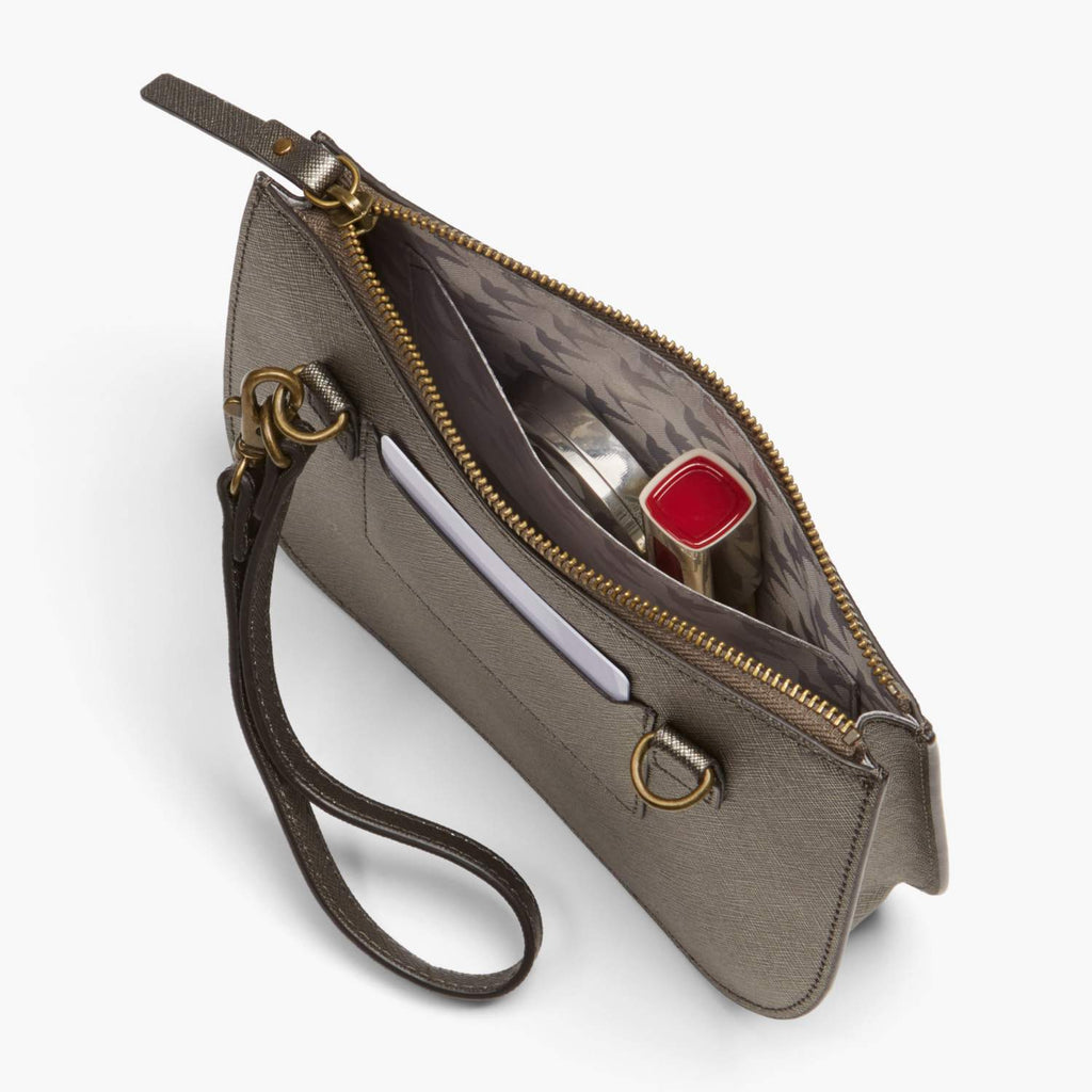 Interior Pocket - Waverley 2 - Saffiano Leather - Graphite / Brass / Grey - Crossbody Bag - Lo & Sons