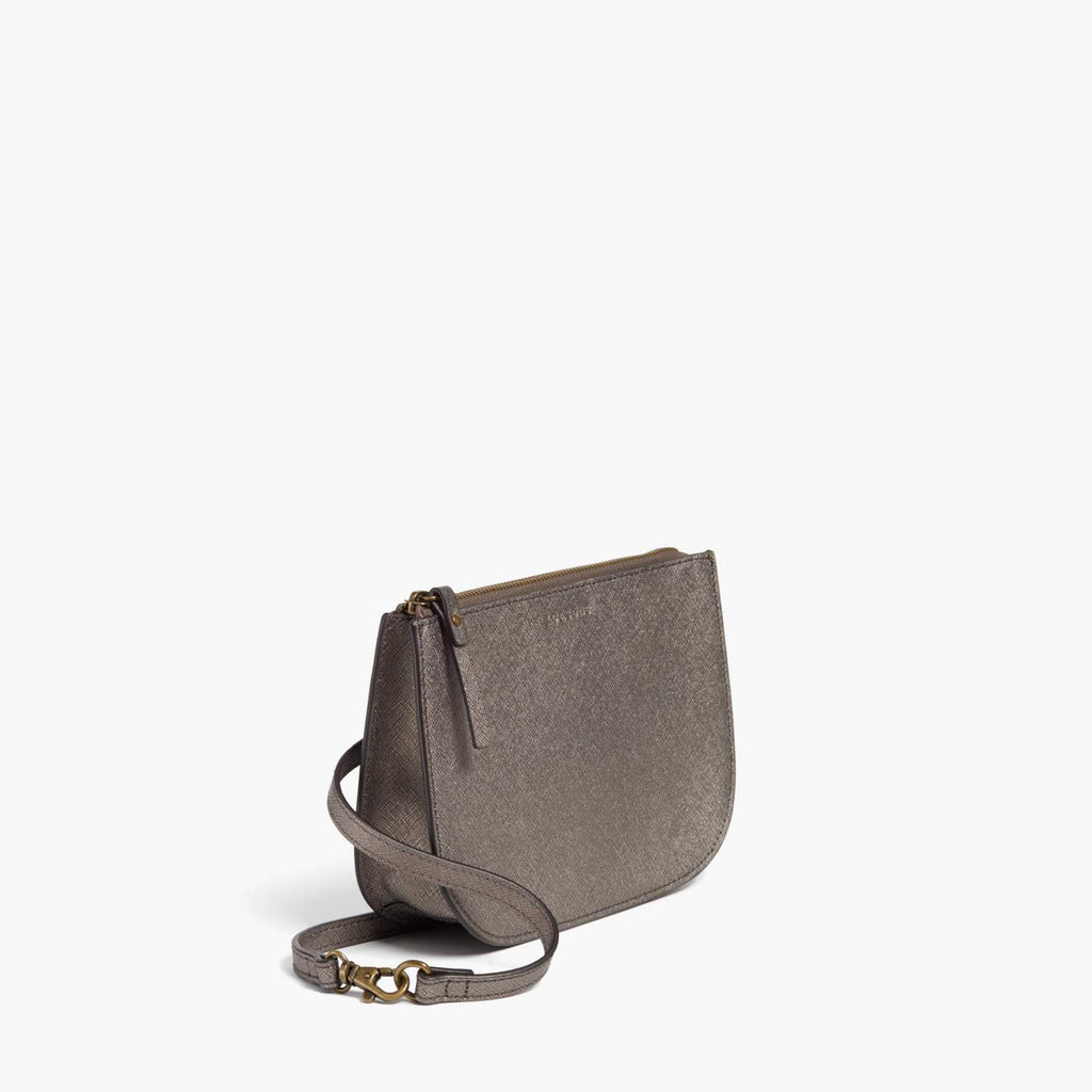 Side - Waverley 2 - Saffiano Leather - Graphite / Brass / Grey - Crossbody Bag - Lo & Sons