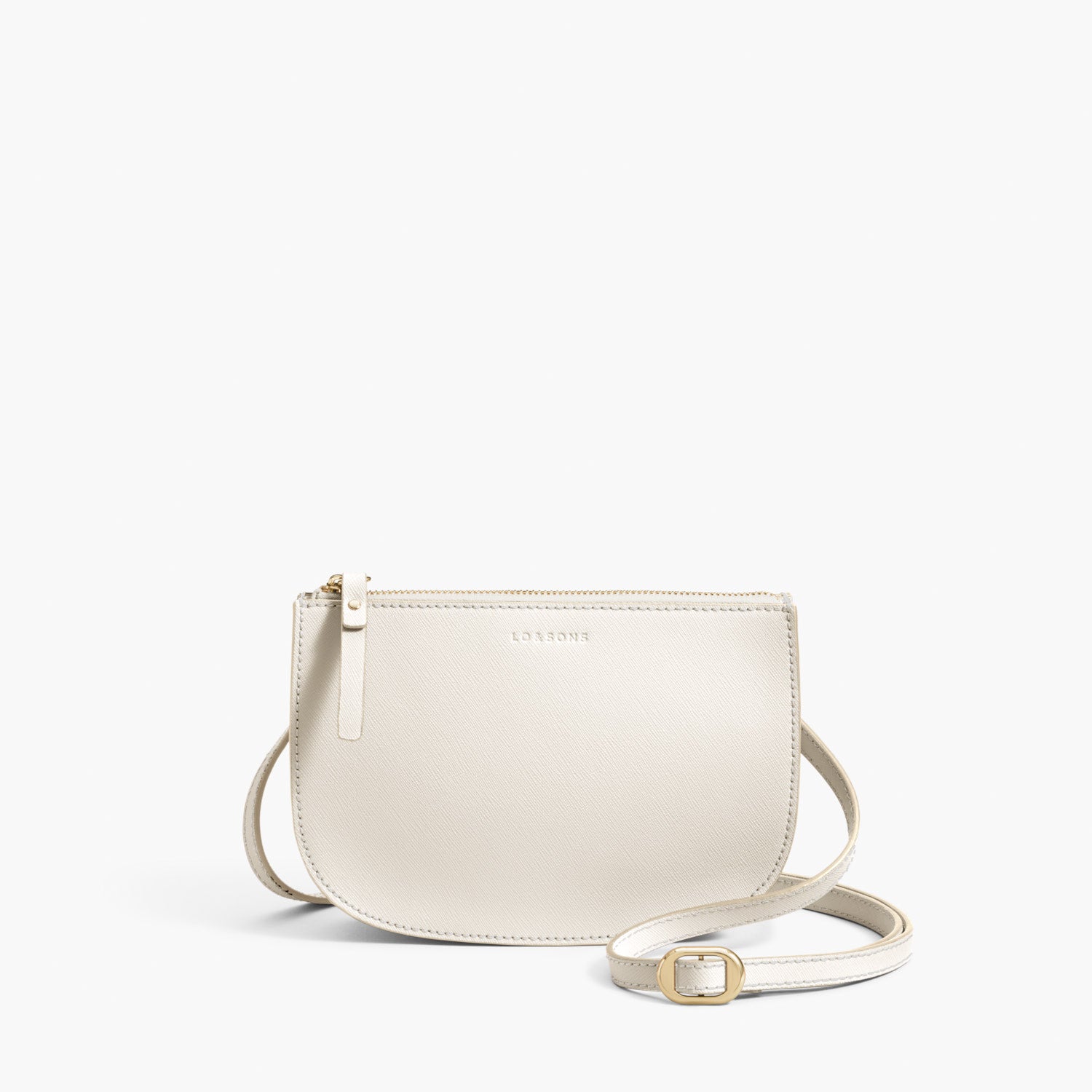 Front Crossbody - The Waverley 2 - Saffiano Leather - Ivory / Gold / Camel - Crossbody - Lo & Sons