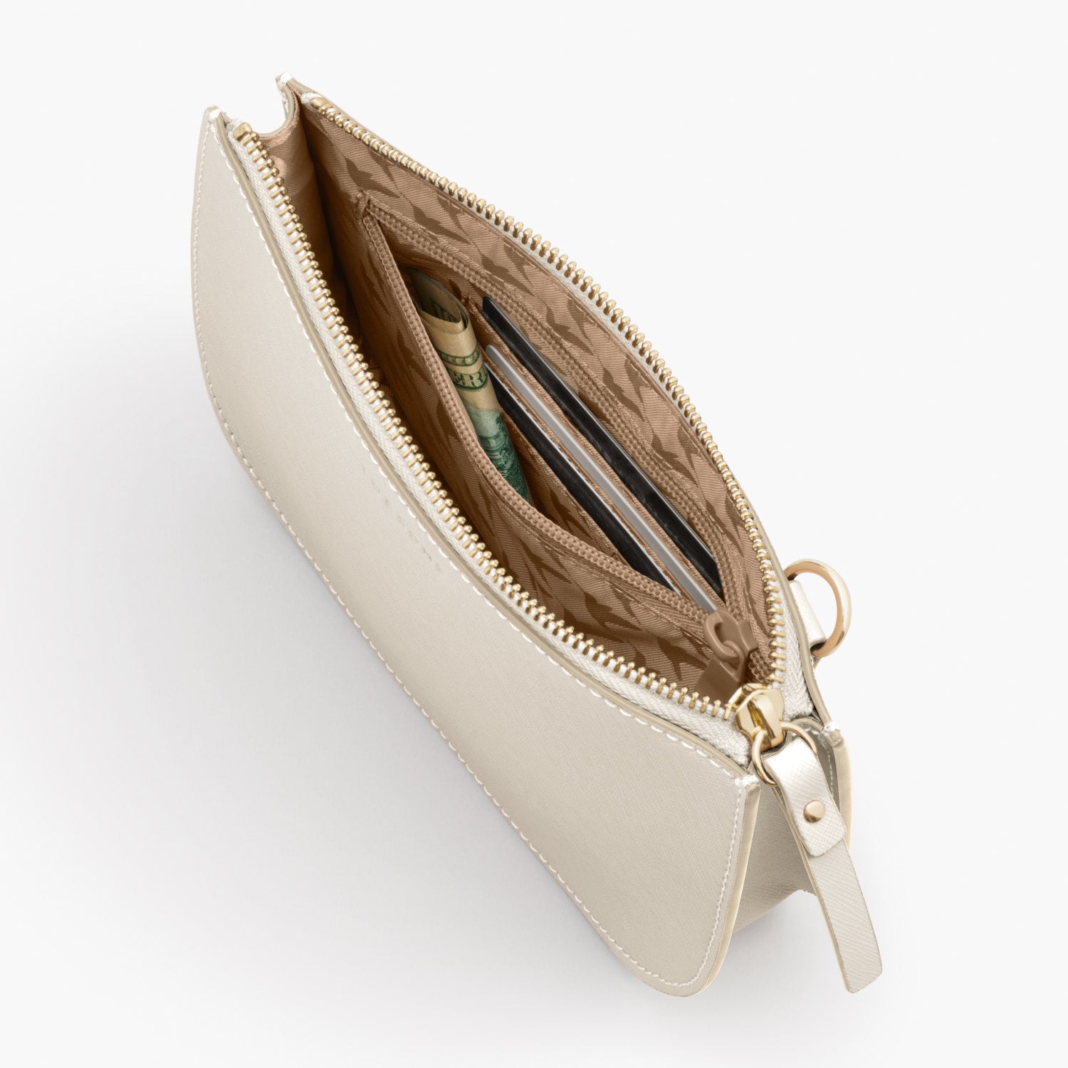 Pocket Crossbody - The Waverley 2 - Saffiano Leather - Ivory / Gold / Camel - Crossbody - Lo & Sons