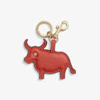 Front - Year of the Ox Charm - Saffiano Leather - Santa Fe Red - Small Accessory - Lo & Sons