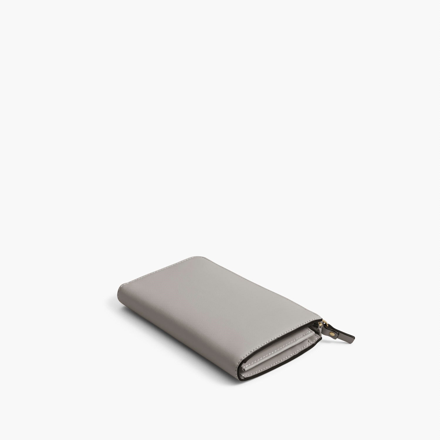 Back - The Leather Wallet - Nappa Leather - Light Grey / Gold / Grey - Small Accessory - Lo & Sons