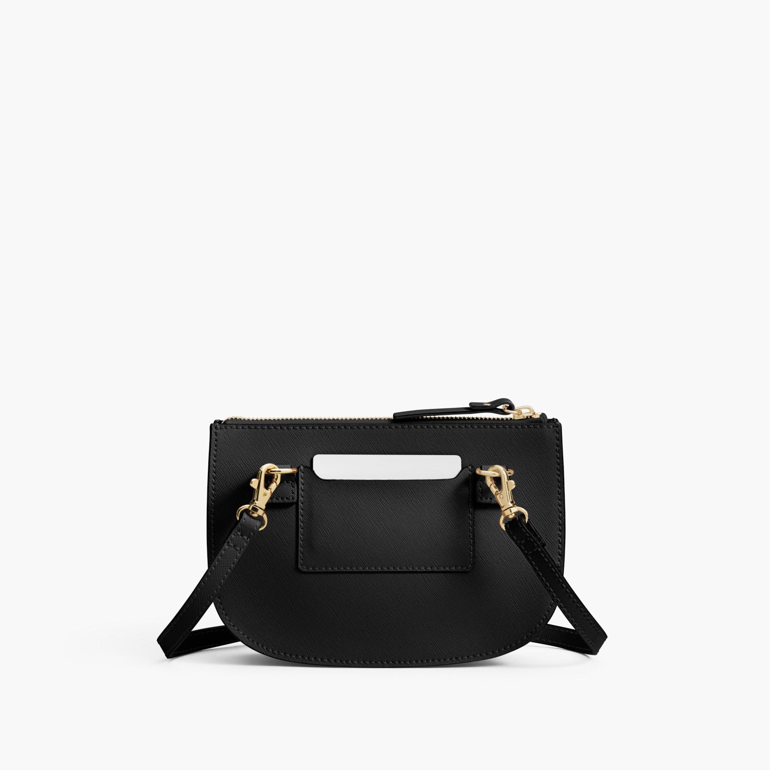 Back - The Waverley 2 - Saffiano Leather - Black / Gold / Grey - Crossbody - Lo & Sons