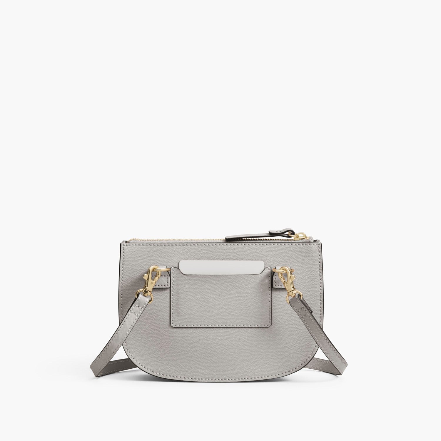 Back - The Waverley 2 - Saffiano Leather - Light Grey / Gold / Grey - Crossbody - Lo & Sons