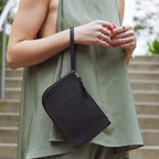 Casual Wristlet - The Waverley 2 - Saffiano Leather - Black / Gold / Grey - Crossbody - Lo & Sons