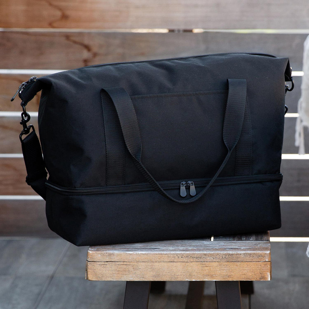 Side view - Catalina Deluxe - 600D Recycled Poly - Onyx / Black / Dark Grey - Weekender - Lo & Sons