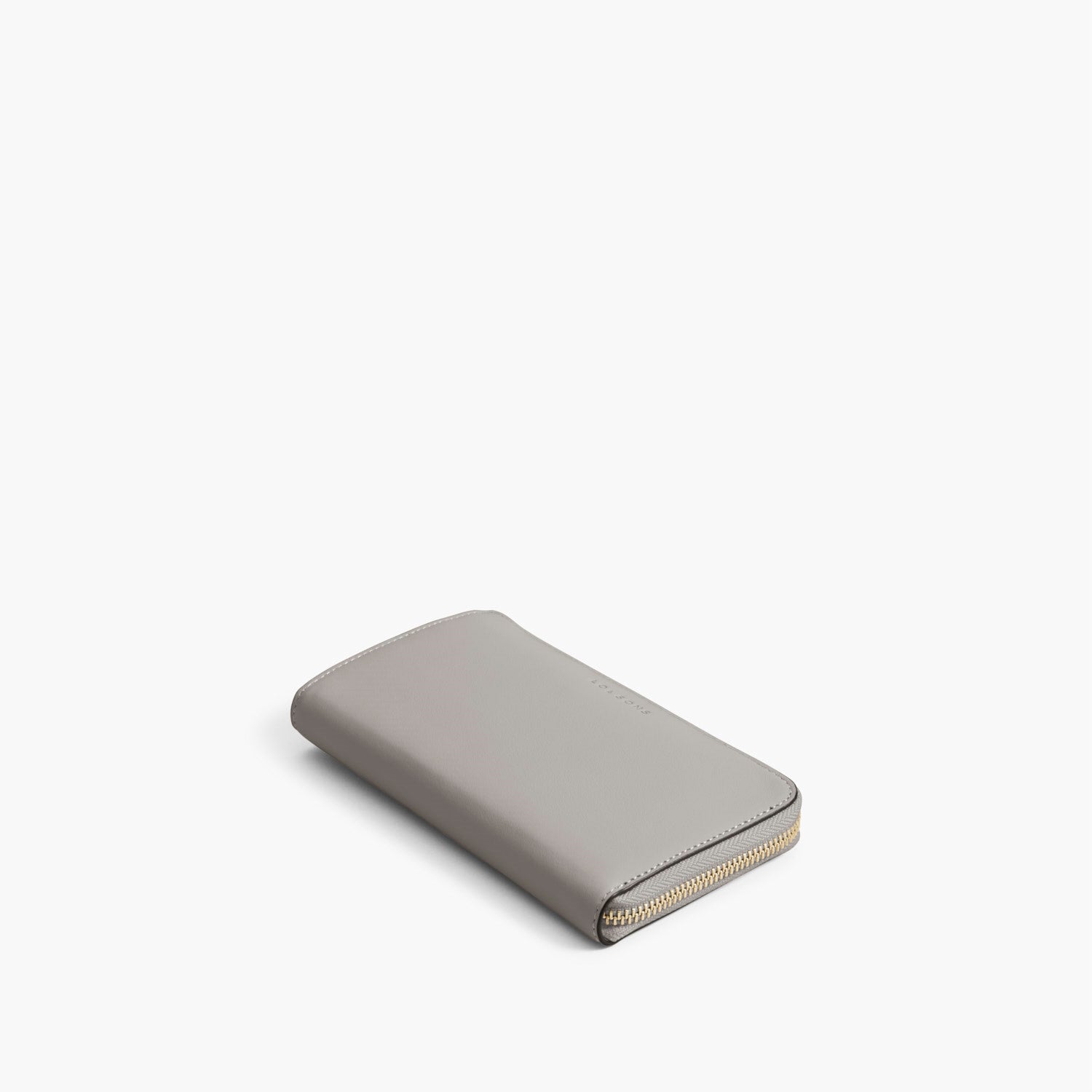 Front - The Leather Wallet - Nappa Leather - Light Grey / Gold / Grey - Small Accessory - Lo & Sons