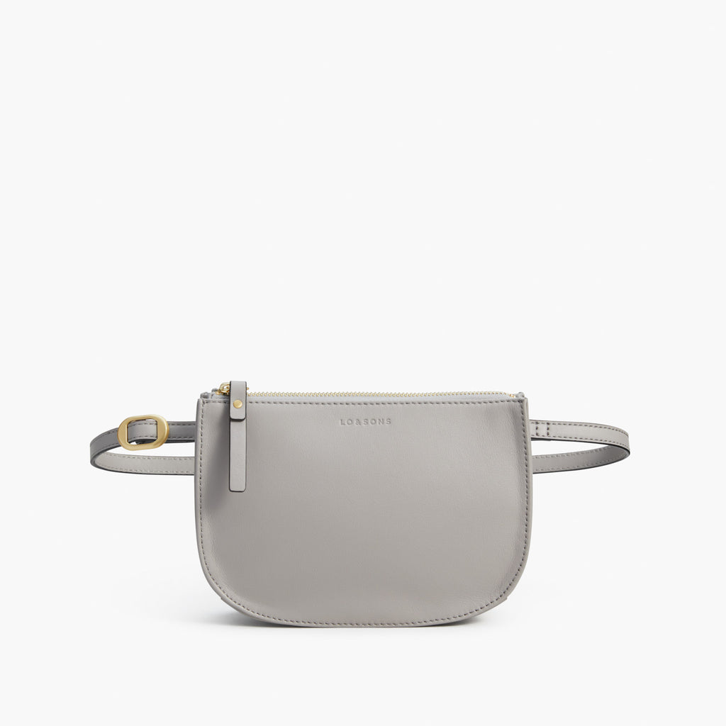 Front Belt - The Waverley 2 - Nappa Leather - Light Grey / Gold / Grey - Crossbody - Lo & Sons