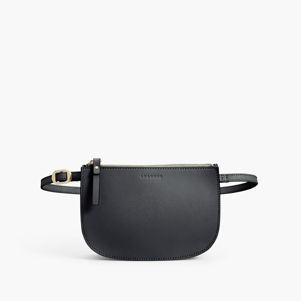Front Belt - Waverley 2 - Saffiano Leather - Dark Grey / Gold / Grey - Crossbody Bag - Lo & Sons