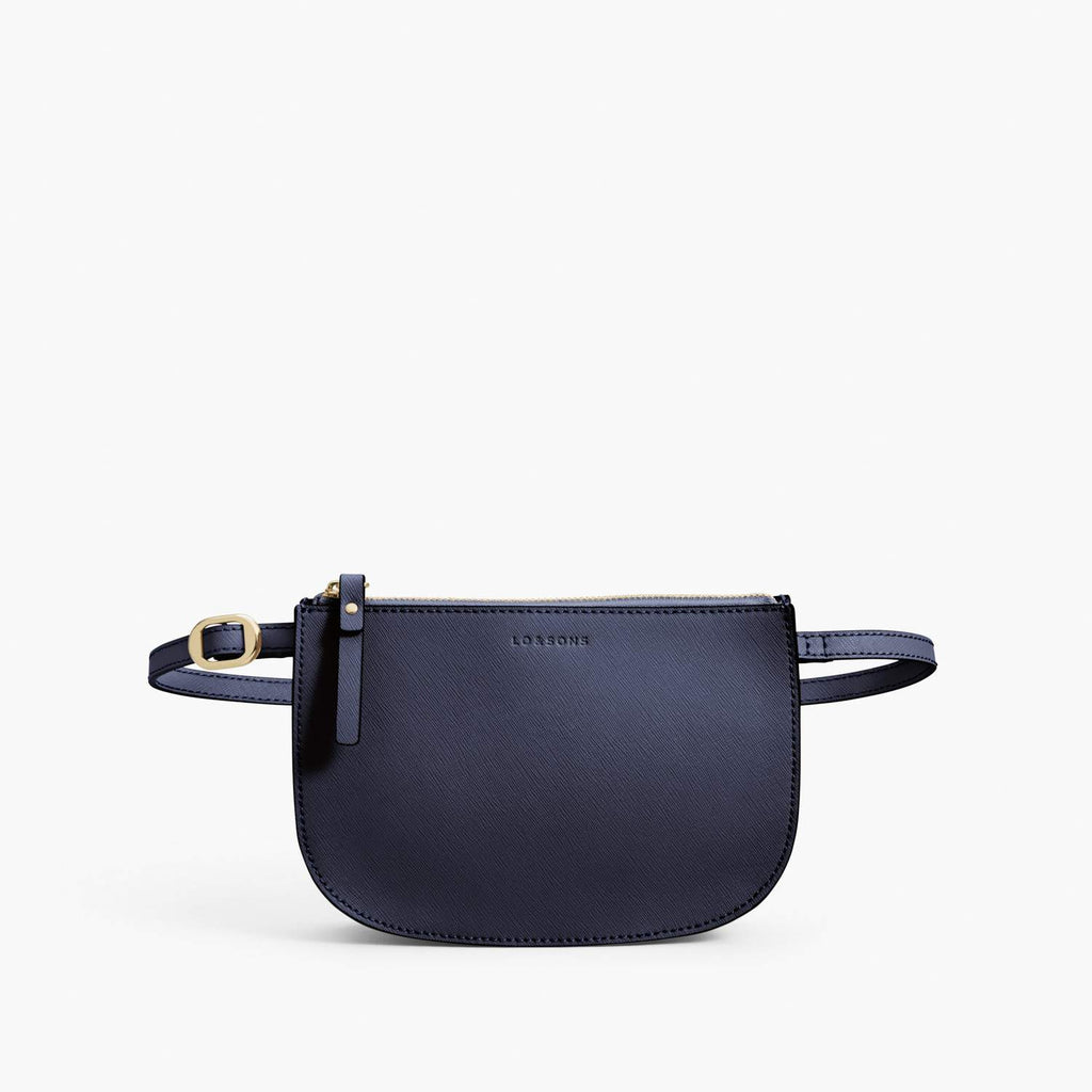 Front Belt - Waverley 2 - Saffiano Leather - Deep Navy / Gold / Camel - Crossbody Bag - Lo & Sons