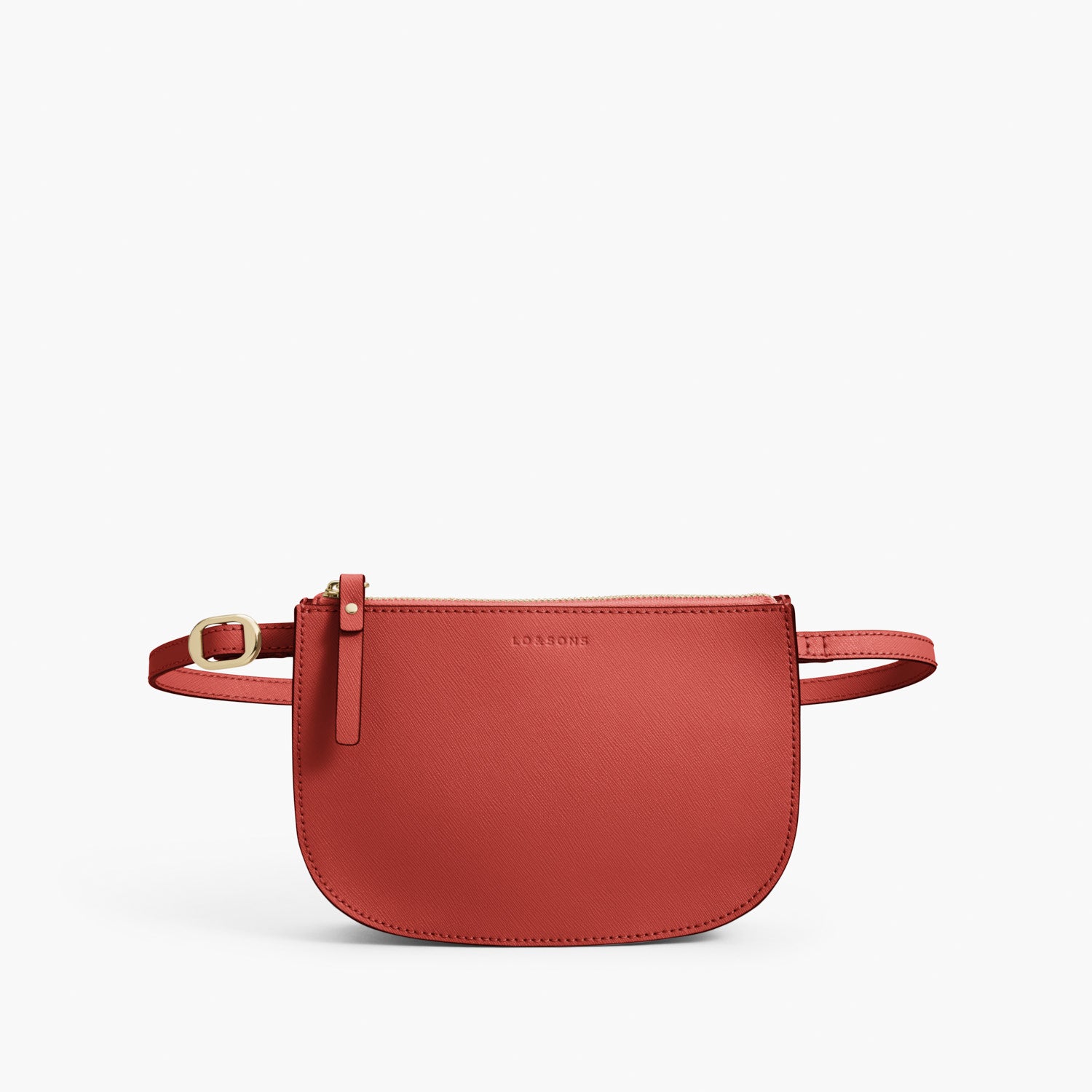 Front Belt - Waverley 2 - Saffiano Leather - Santa Fe Red / Gold / Camel - Crossbody Bag - Lo & Sons